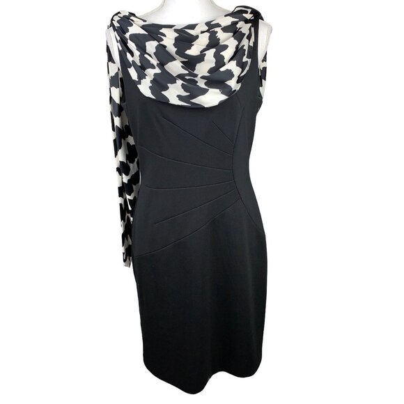 Tahari Arthur S Lavine Sheath Dress With Scarf Size 6 - Picture 3 of 8